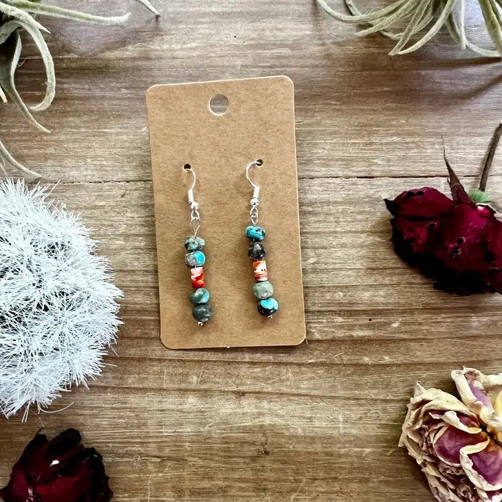 Multi Red/Blue Turquoise Earrings