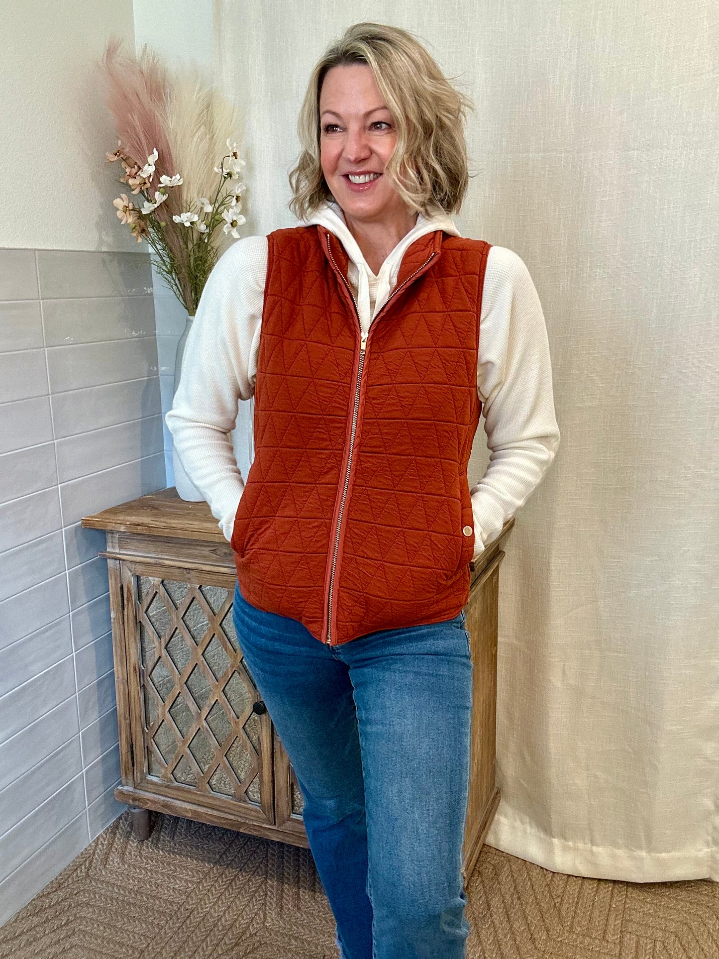 Brick Quilted Vest