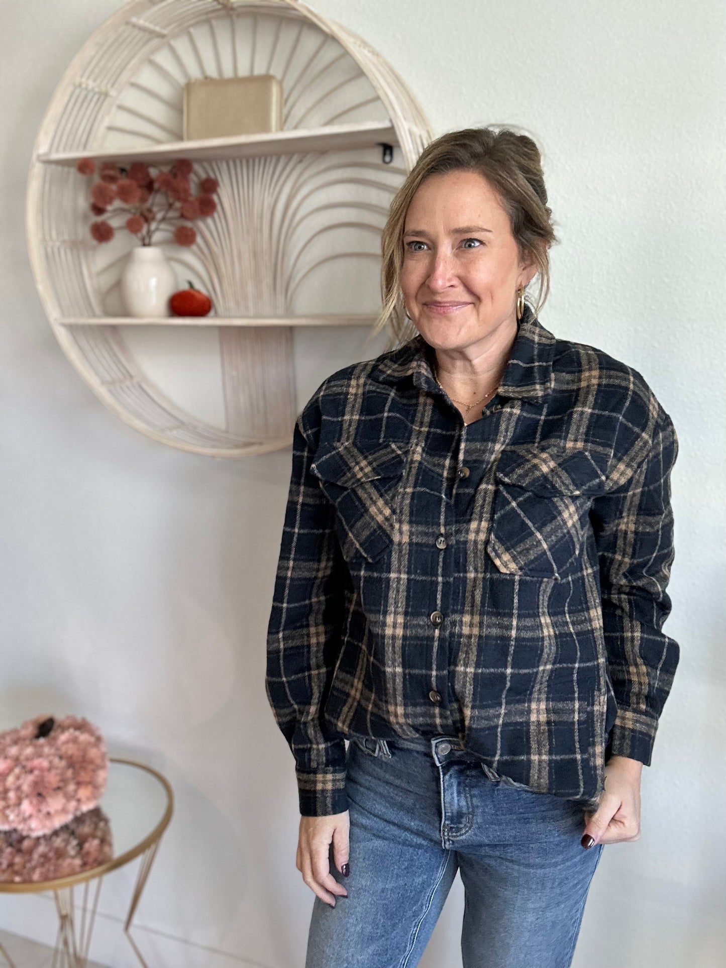 Plaid Flannel Shacket Shirt