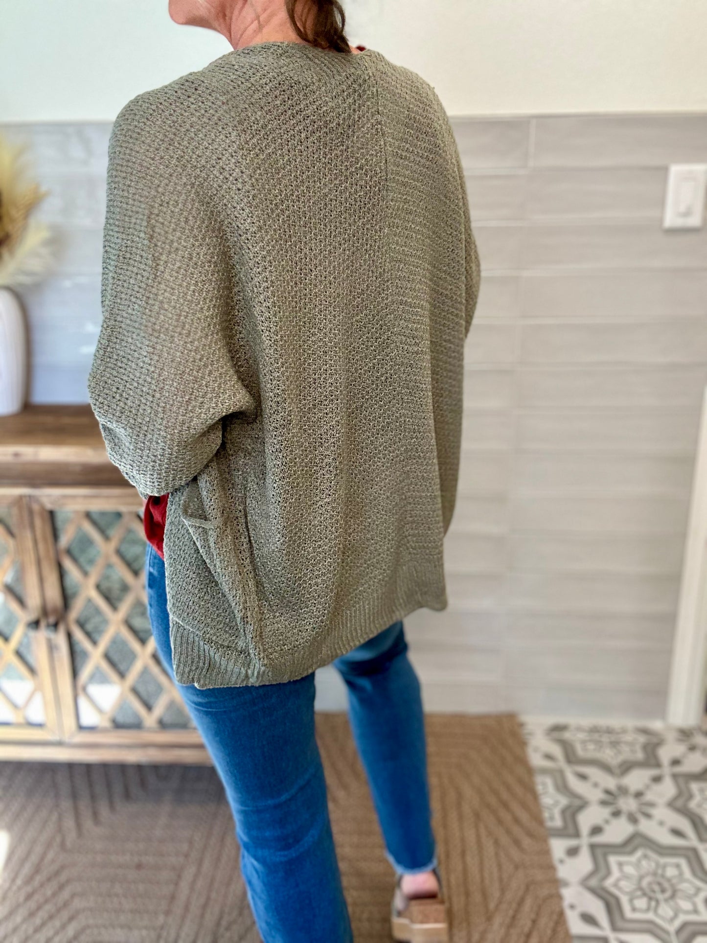 Dusty Sage Dolman Cardigan