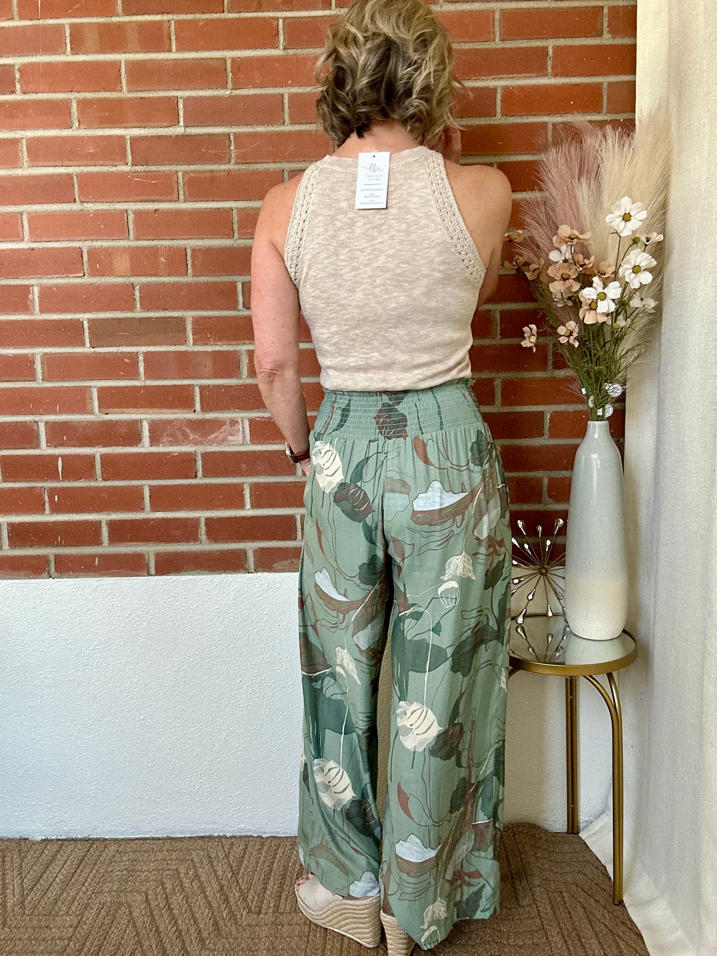 Sage Wide Printed Pants