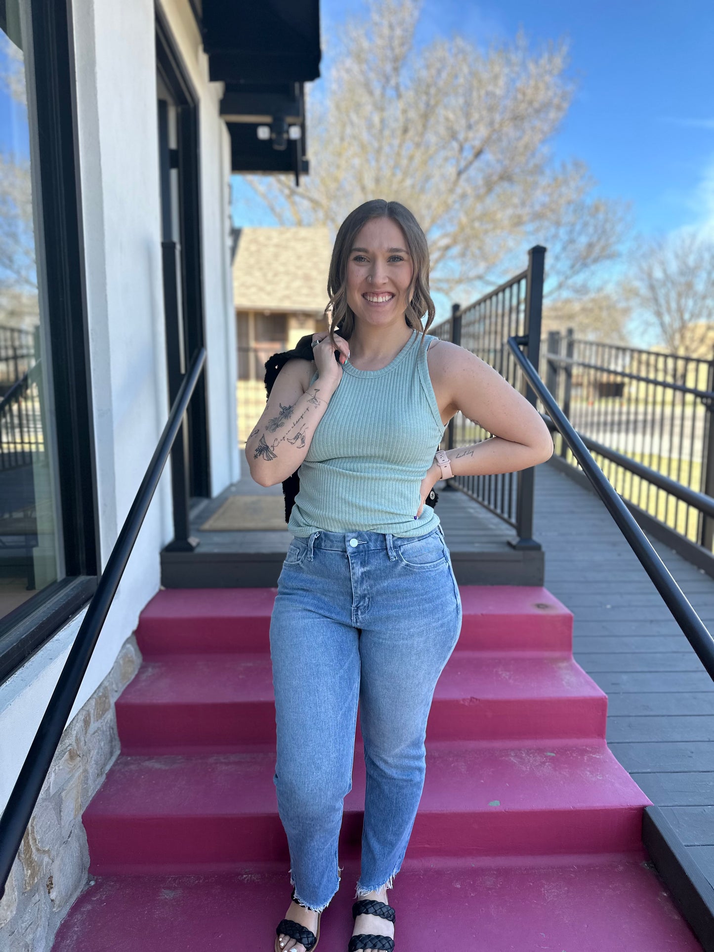 Ribbed Tank Top - Sage