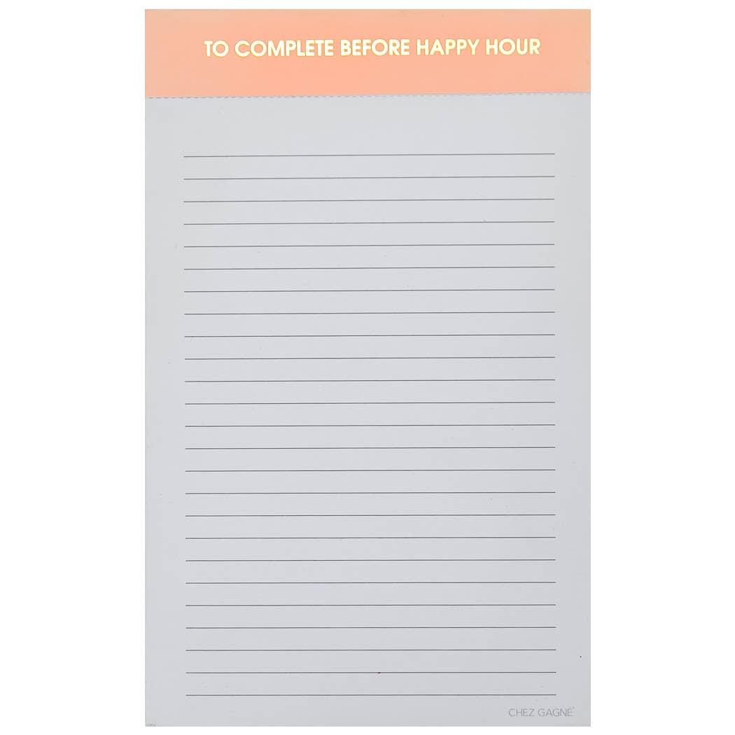To Complete Before Happy Hour Notepad