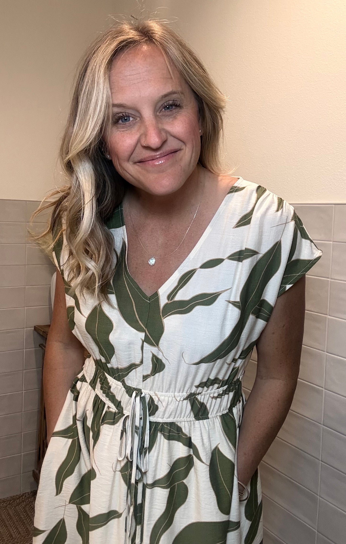 Classic Green and Ivory Dress