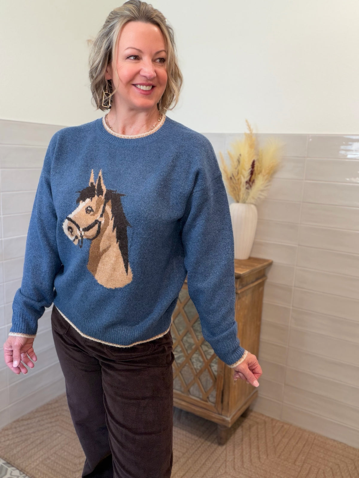 Indigo Horse Sweater