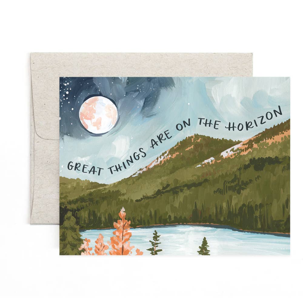 Alpine Moon Horizon Congratulations - Greeting Card