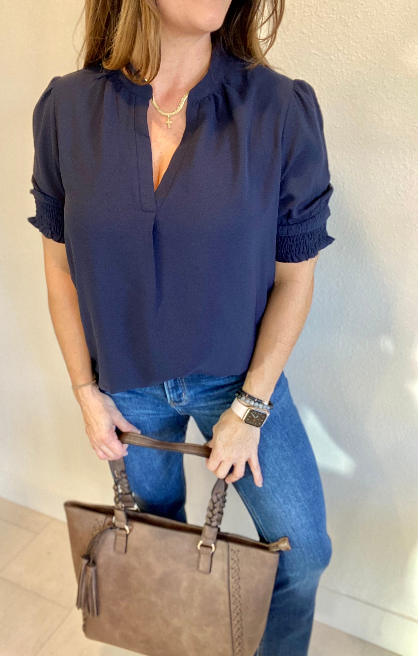 Navy Dare Blouse