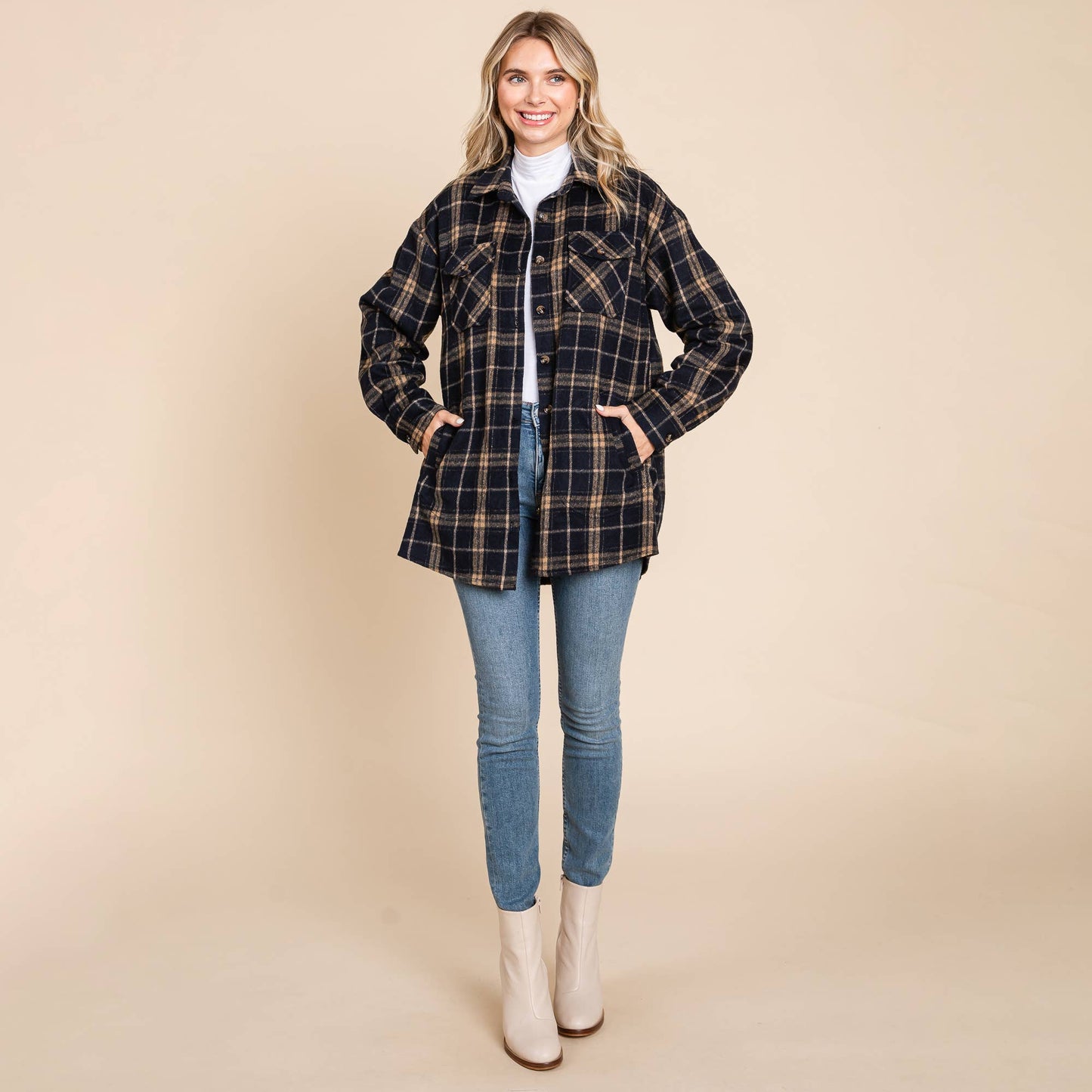 Plaid Flannel Shacket Shirt