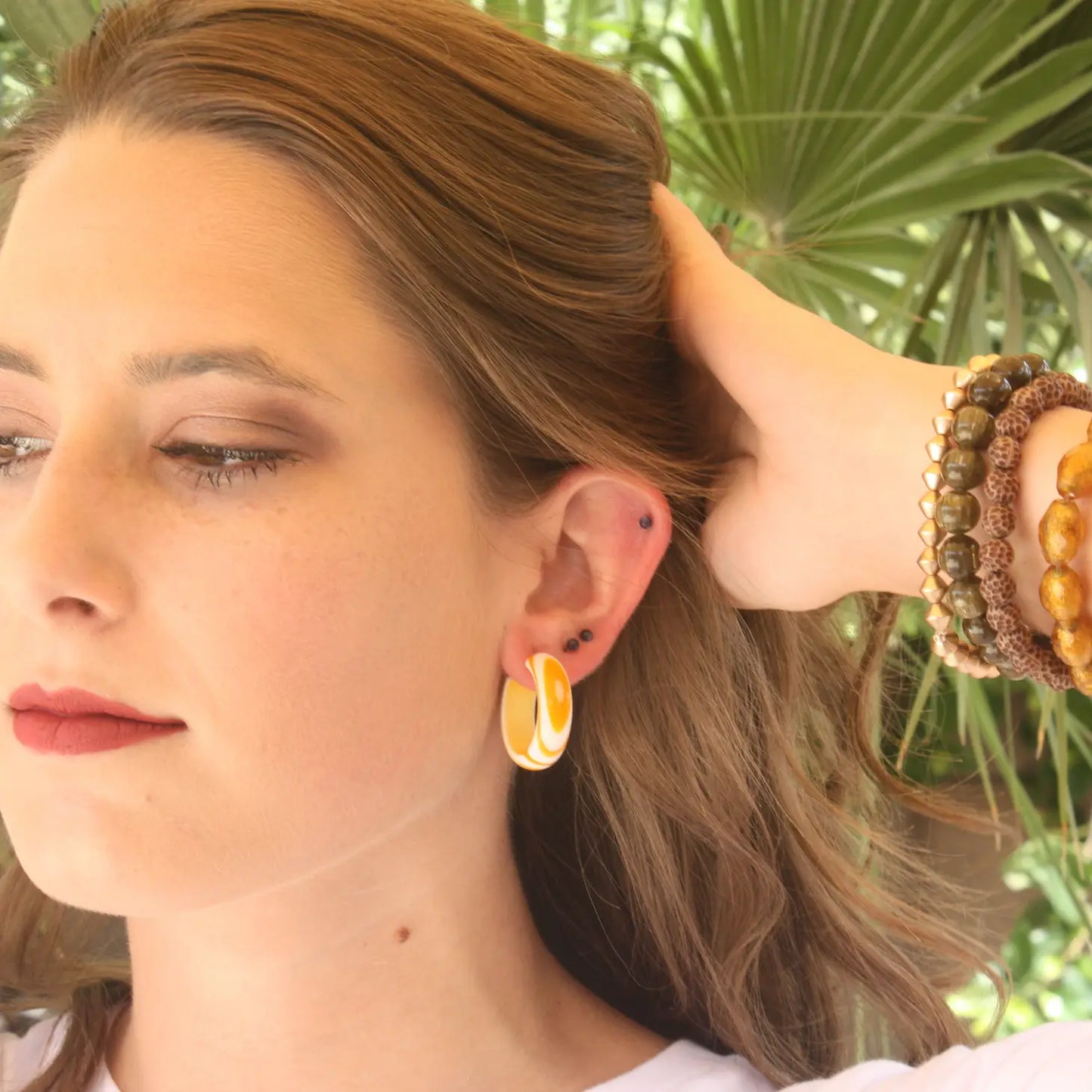 Aqua Blue Hoop Earrings