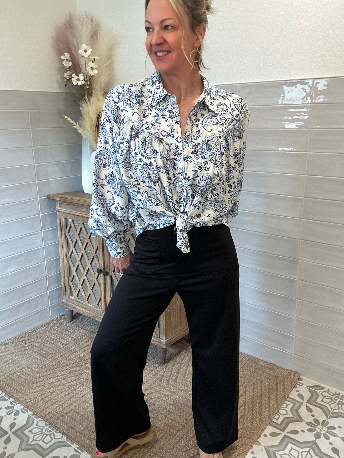 Baroque Blue Blouse