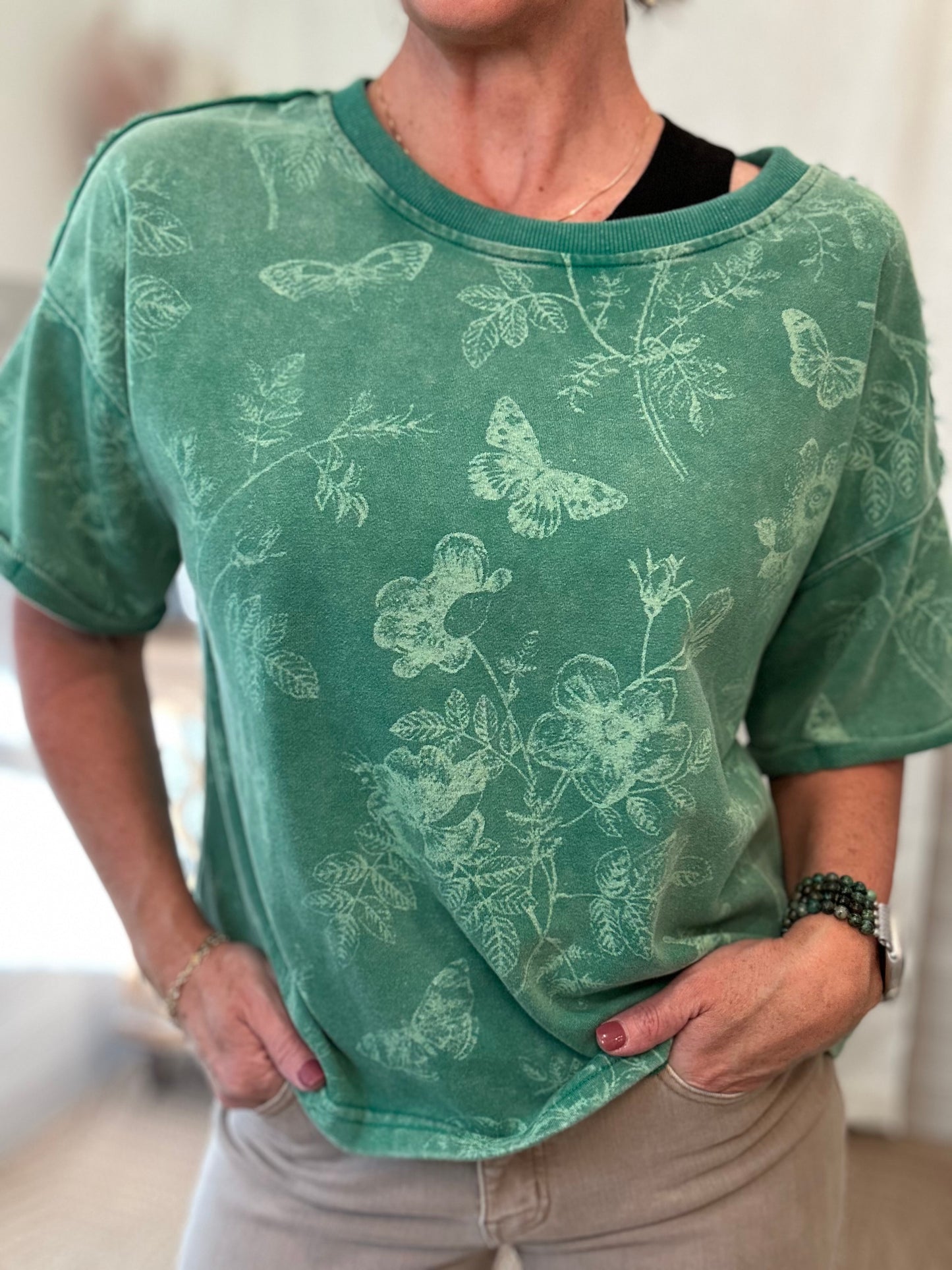 Mineral Wash Green Sweatshirt