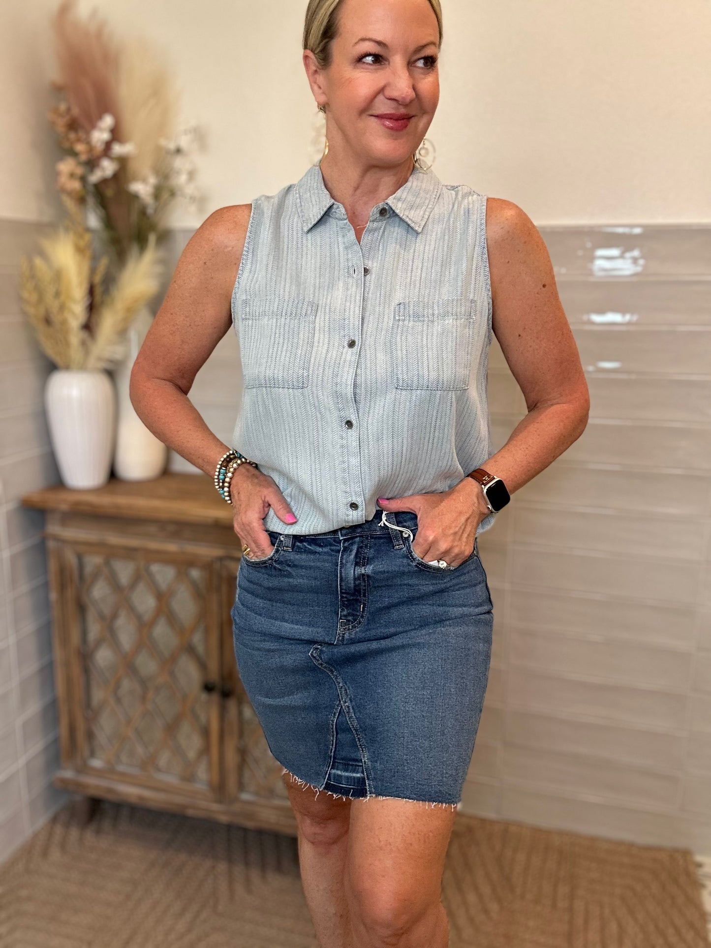 Medium Wash Denim Skirt