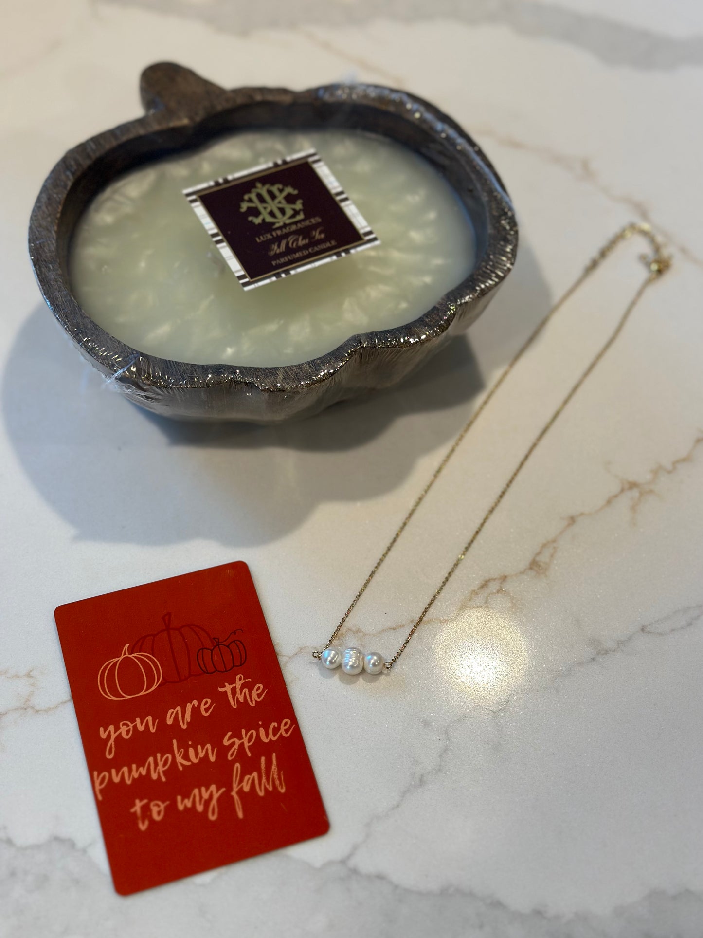 Pumpkin Spice Card/Necklace