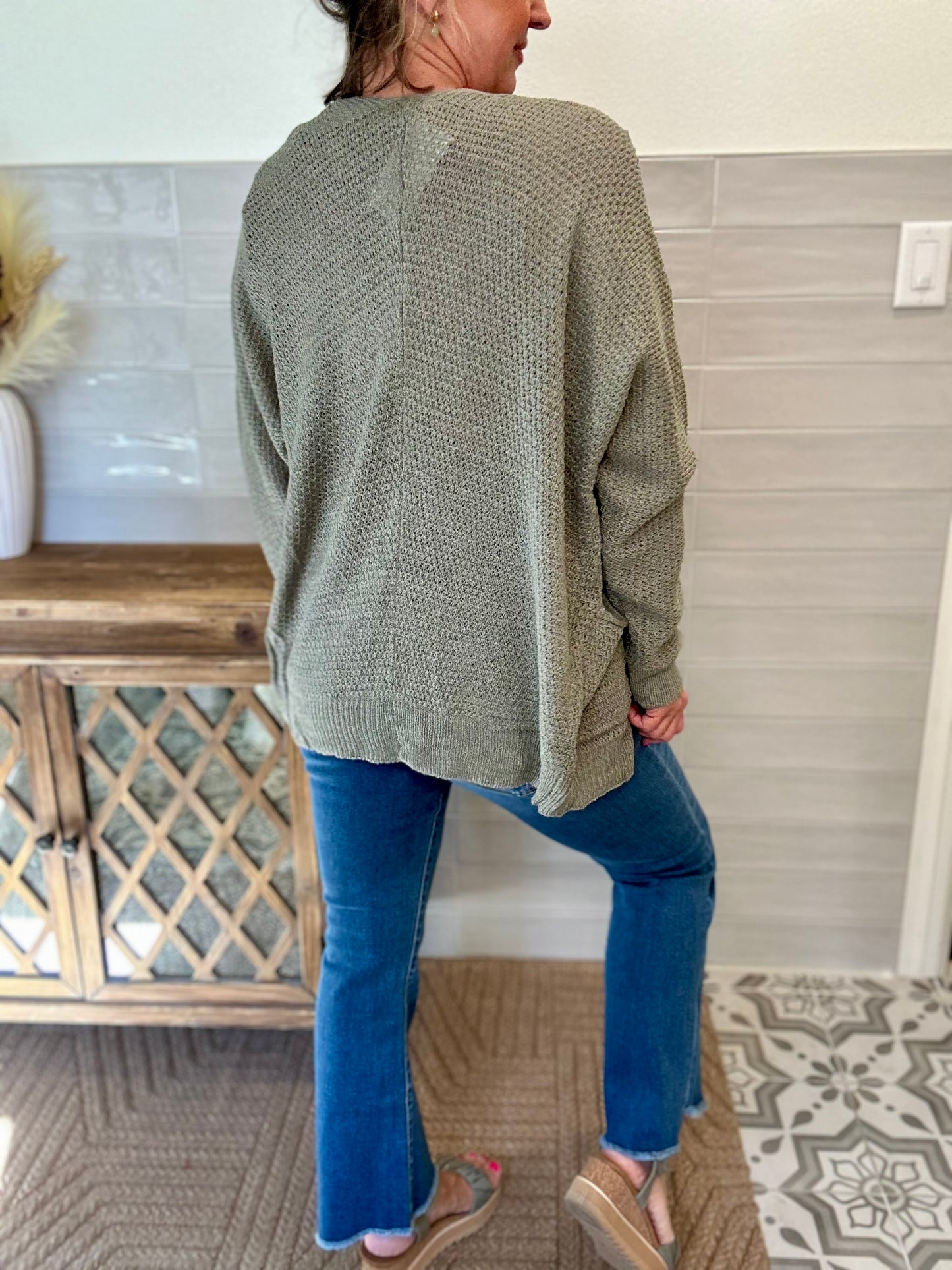 Dusty Sage Dolman Cardigan