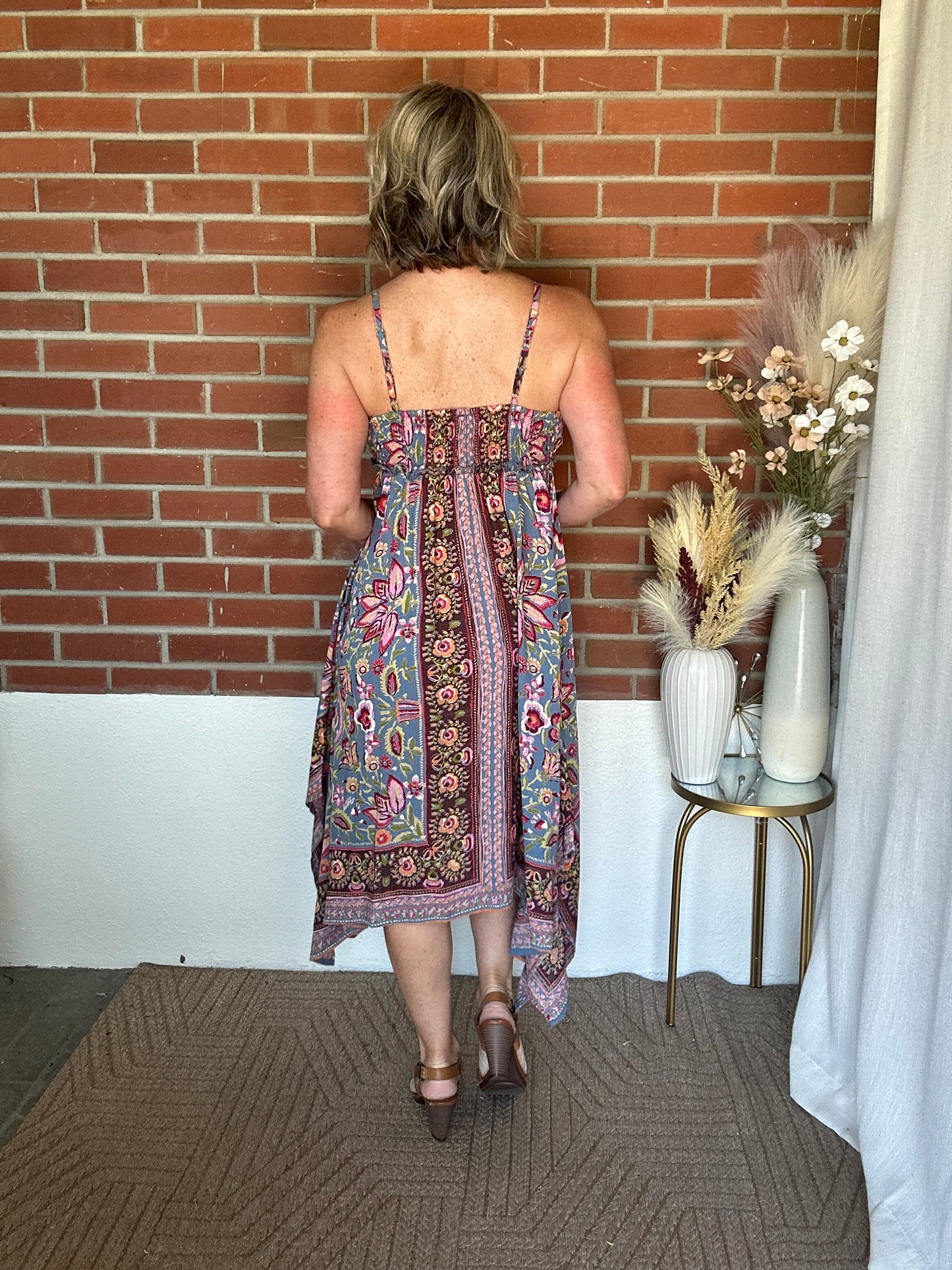 Multi Jagged Midi Dress