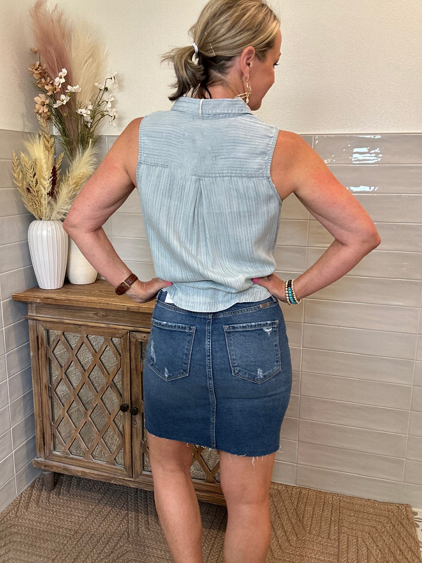 Medium Wash Denim Skirt