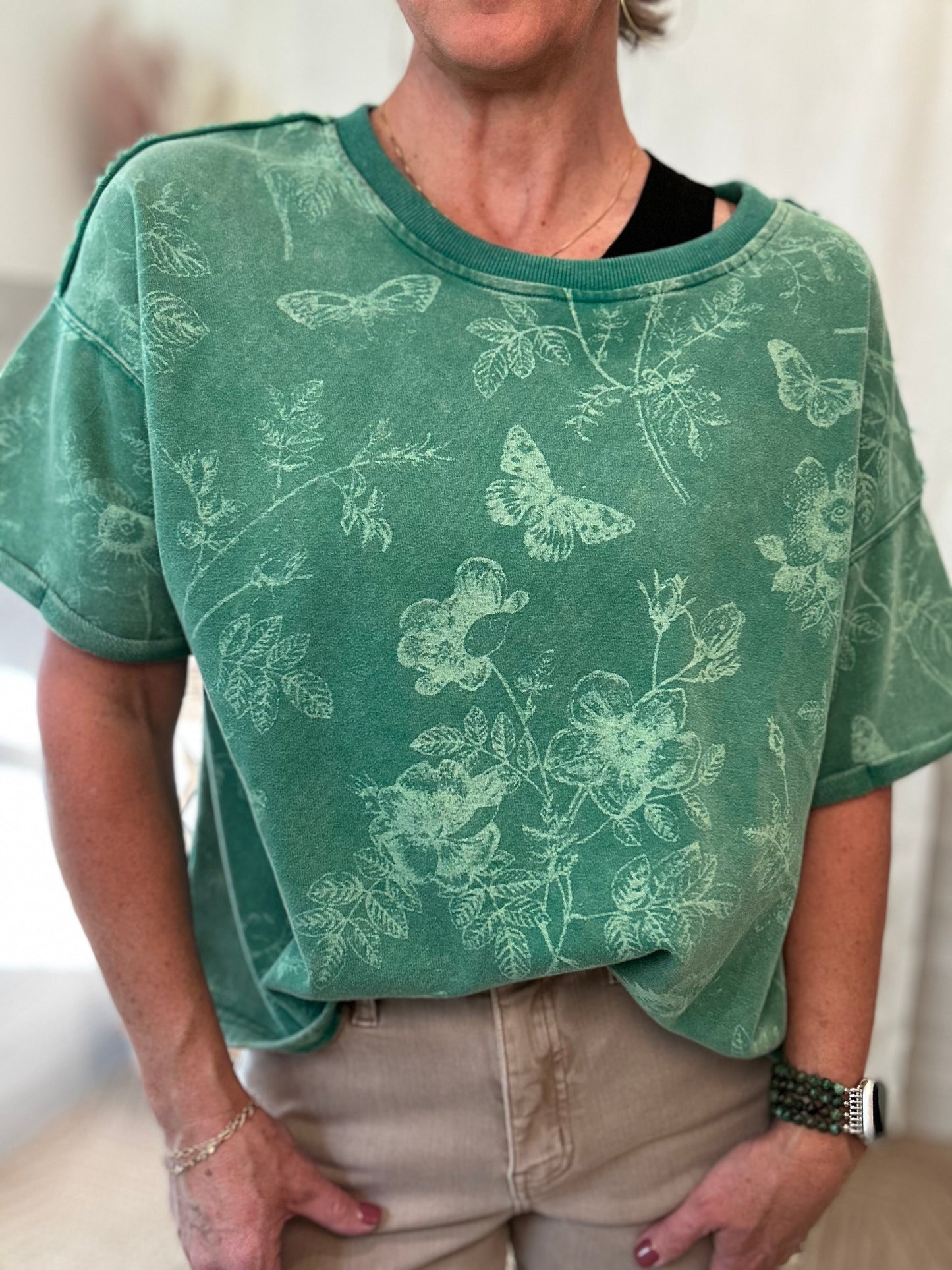 Mineral Wash Green Sweatshirt