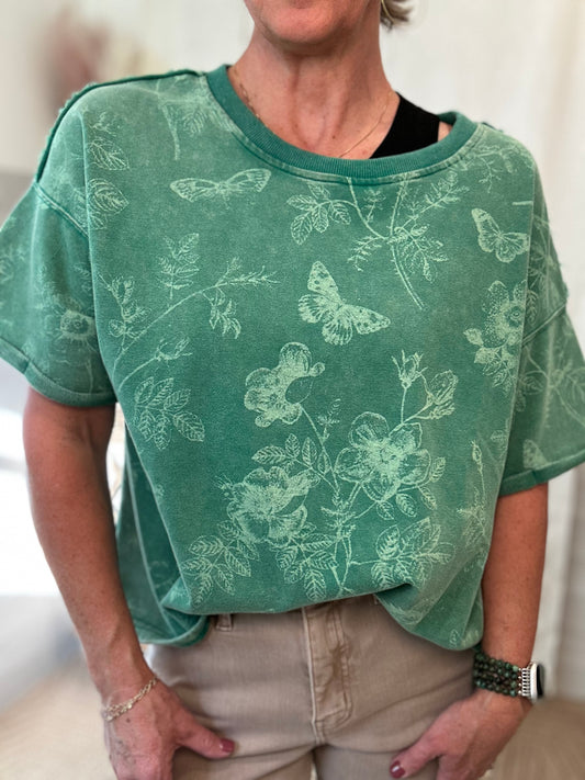 Mineral Wash Green Sweatshirt