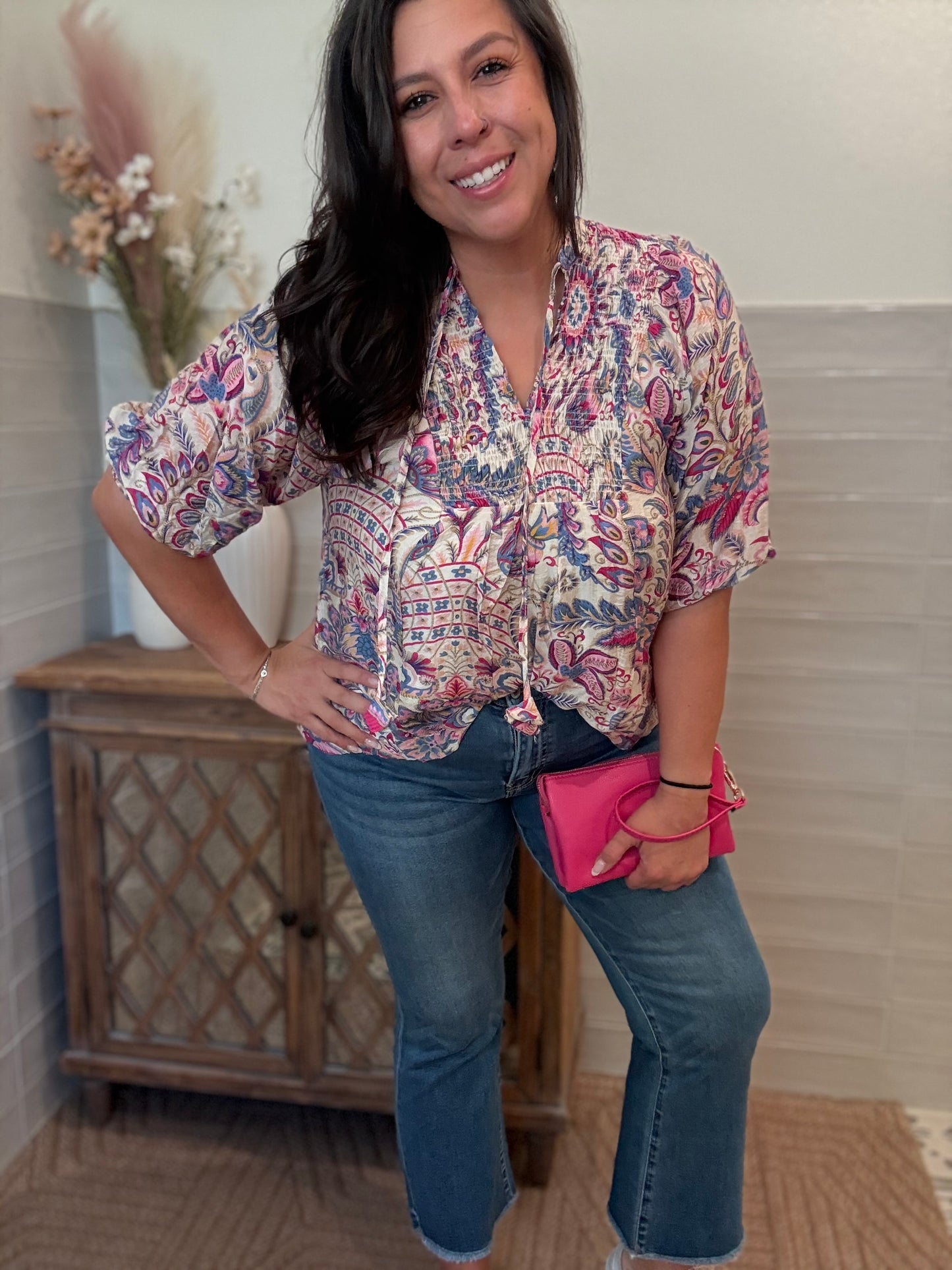 Floral Paisley Boho Blouse
