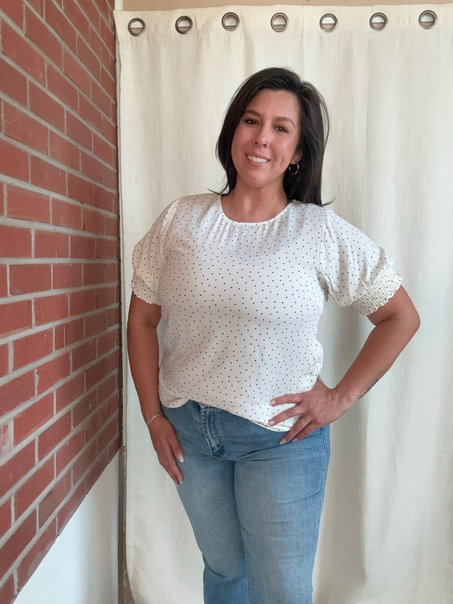 Ivory Polka Dot Blouse