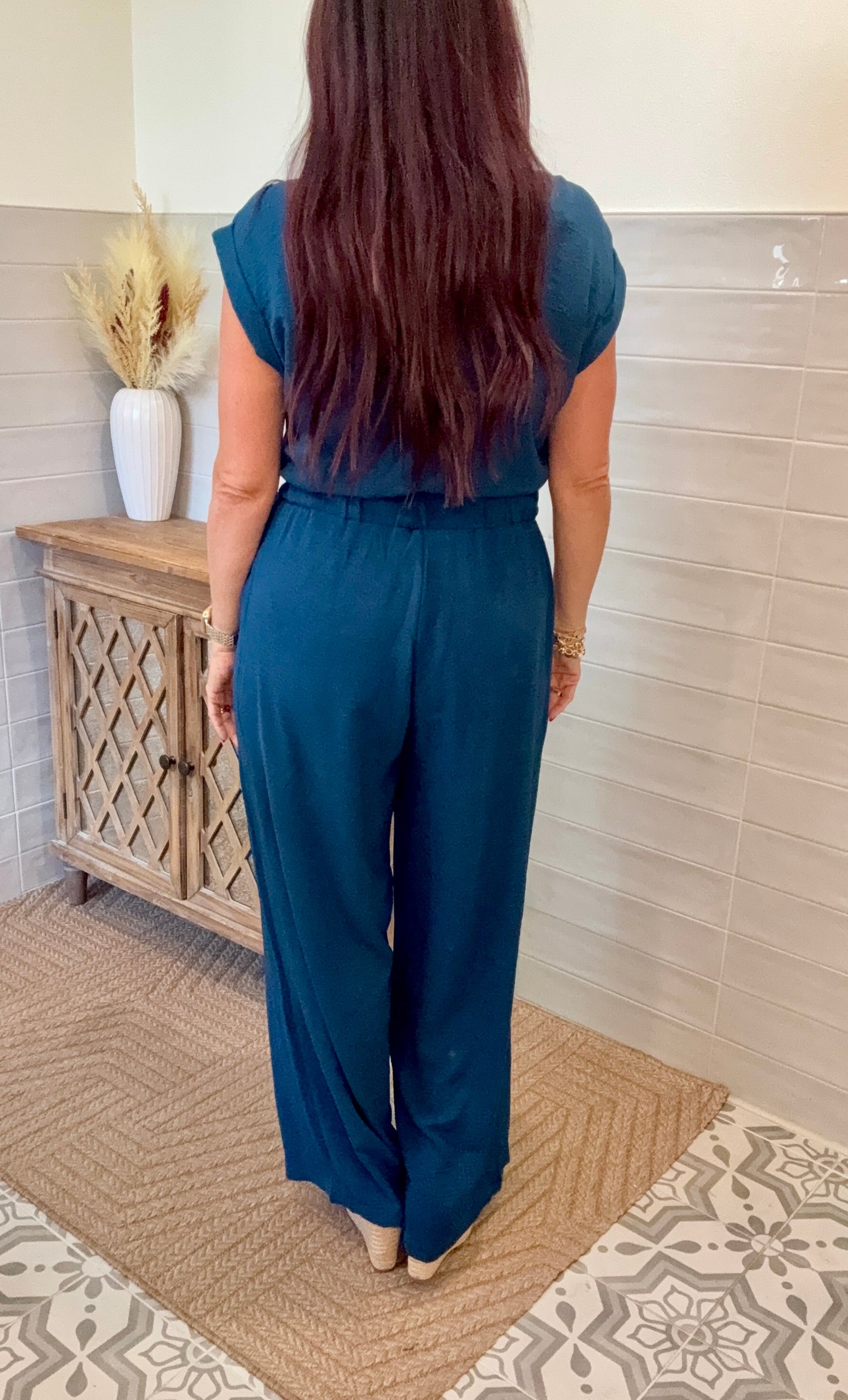 Sleeveless Jumpsuit - Teal