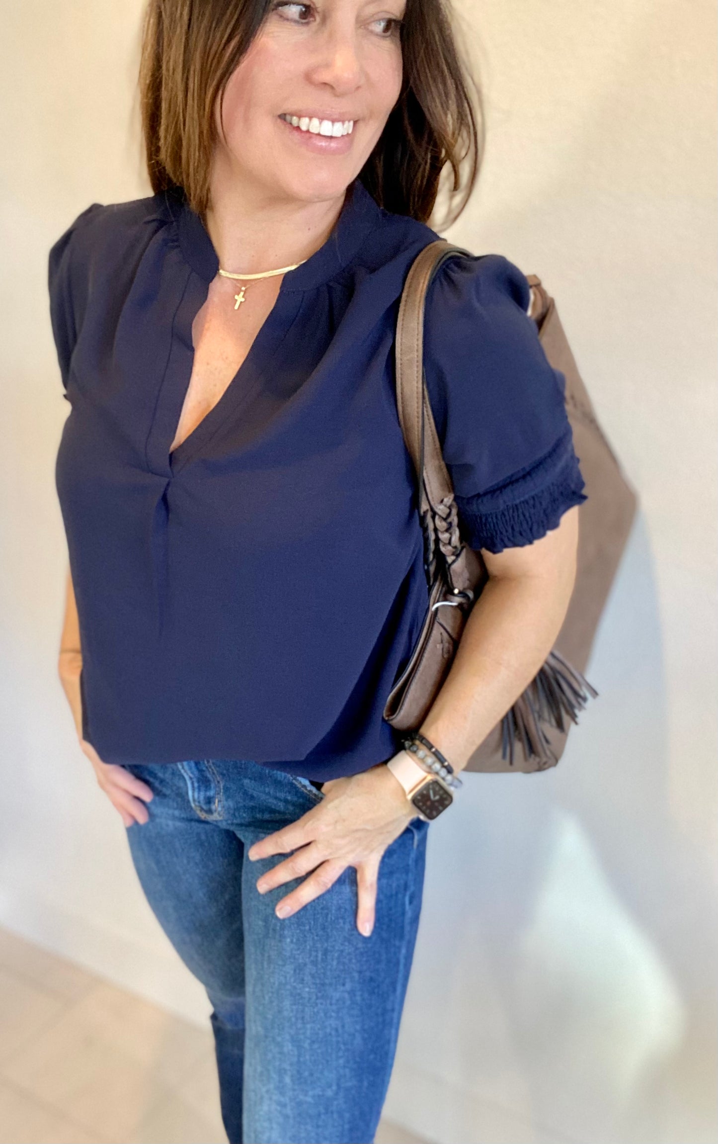 Navy Dare Blouse