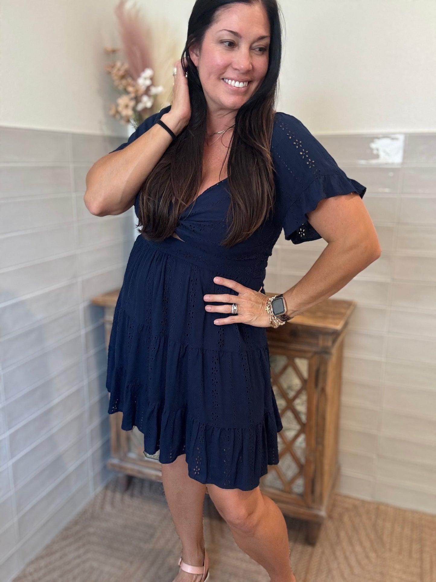 Navy Twist Dress