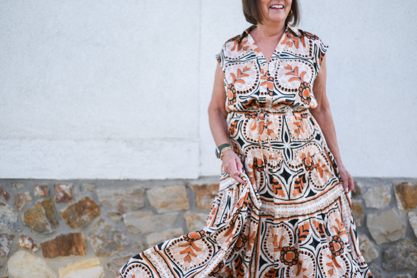 Black Rust Maxi Dress