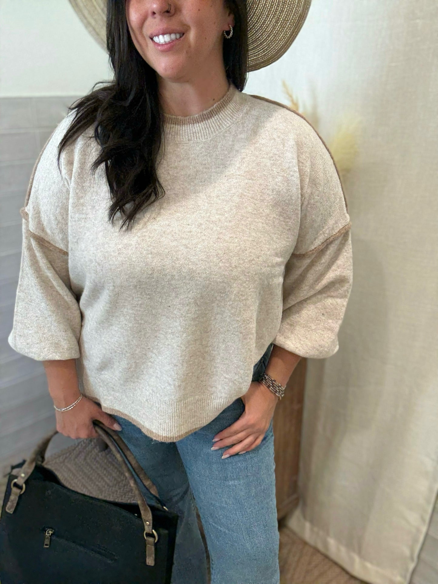 Oatmeal Sweater Top