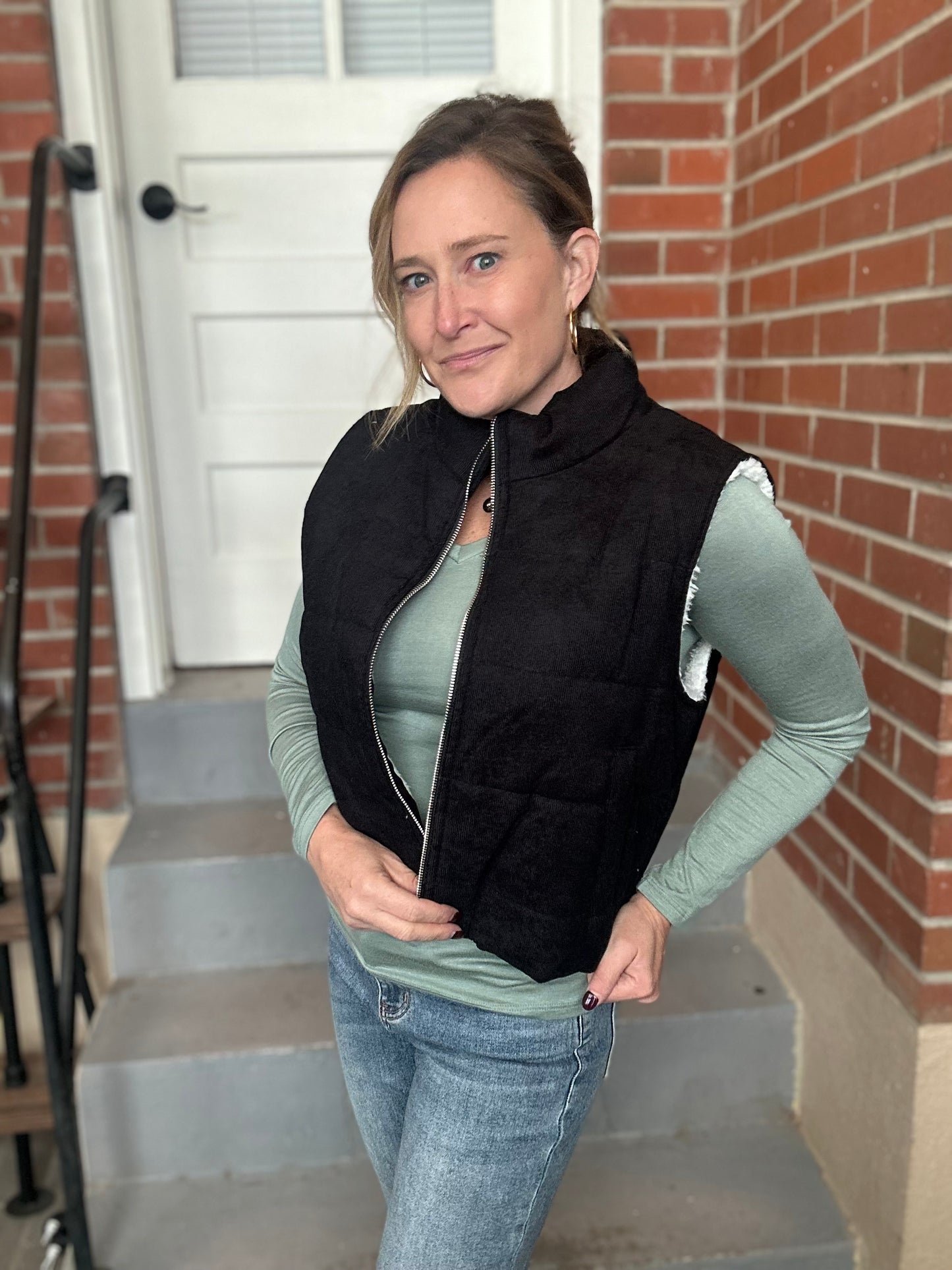 Corduroy Puffer Vest - Large