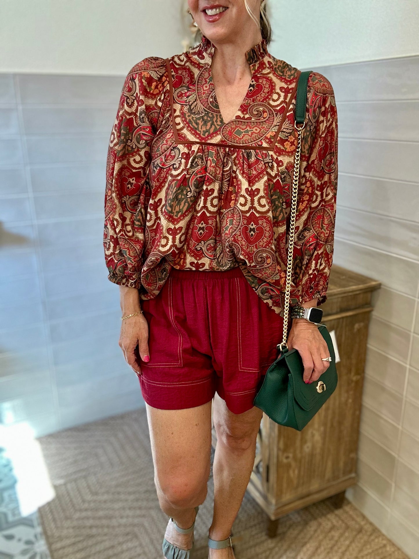 Red Mix Blouse