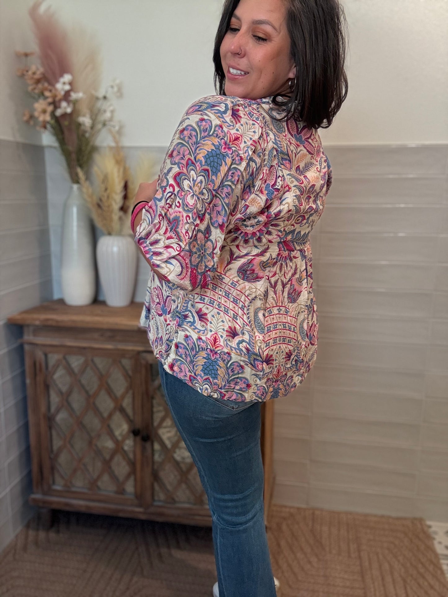 Floral Paisley Boho Blouse