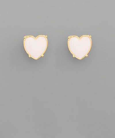 Color Coated Heart Earrings