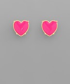Color Coated Heart Earrings