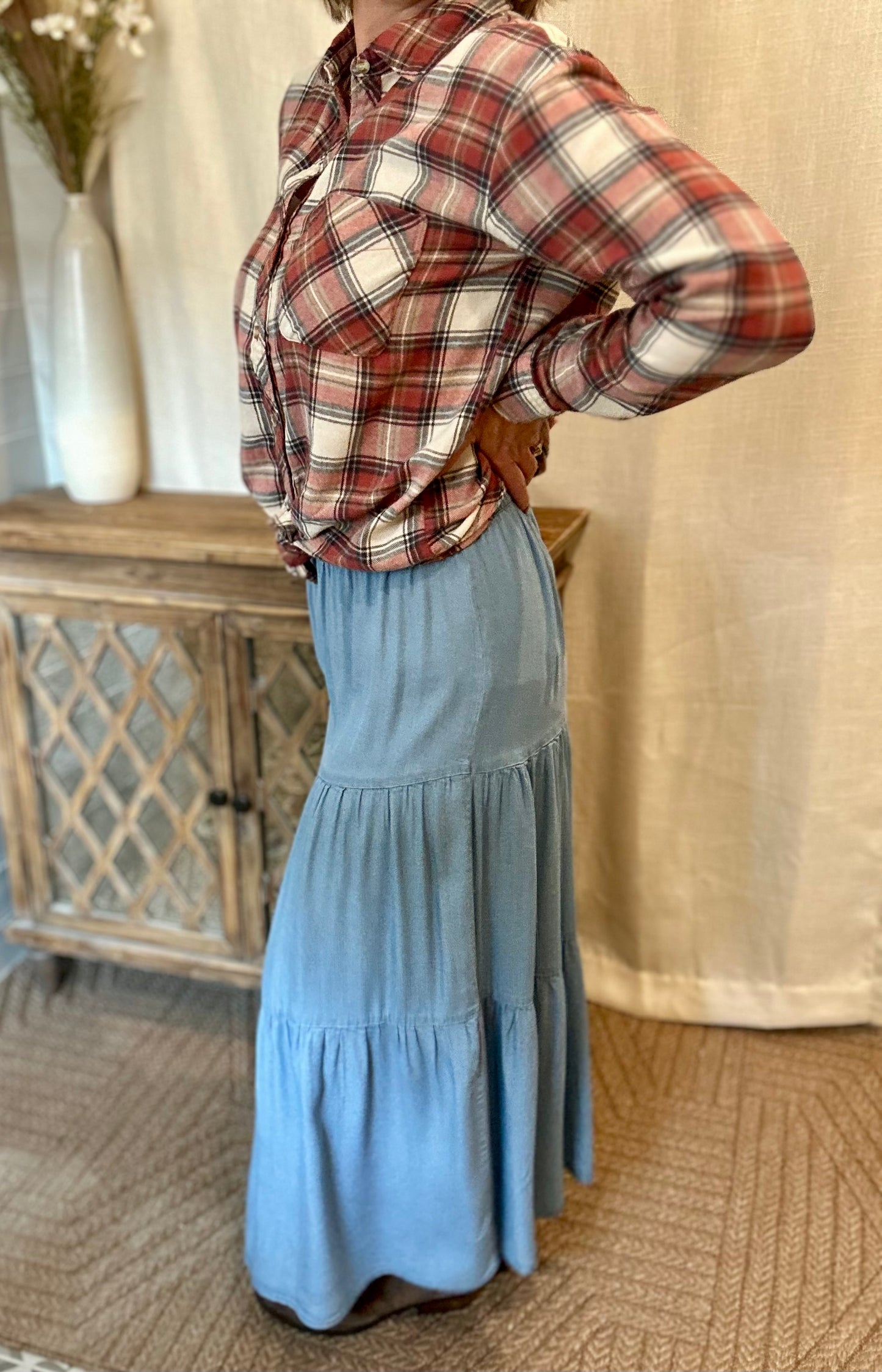 Light Wash Denim Skirt