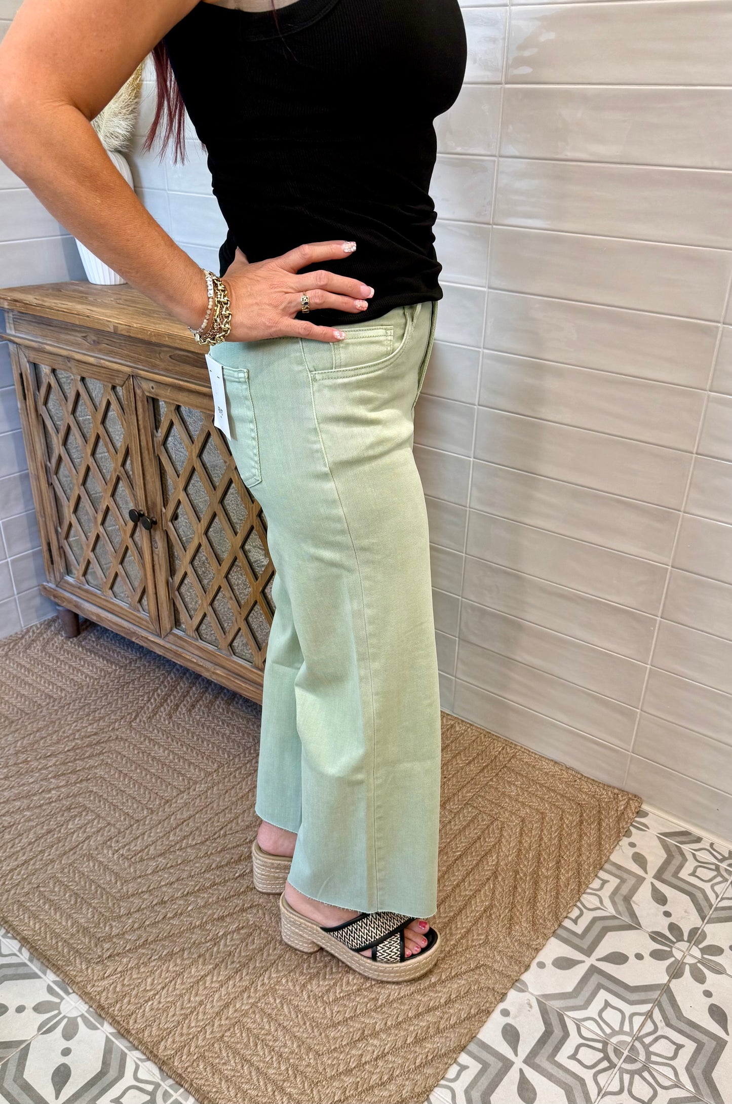 Mint Wide Leg Jeans