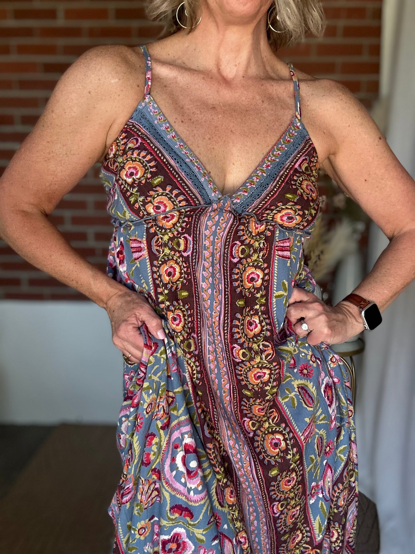 Multi Jagged Midi Dress