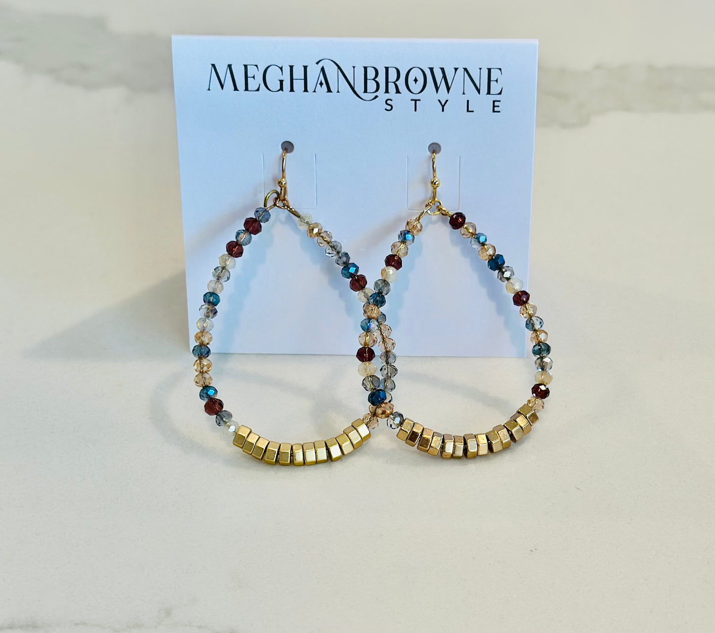 Fall Dark Beaded Earrings