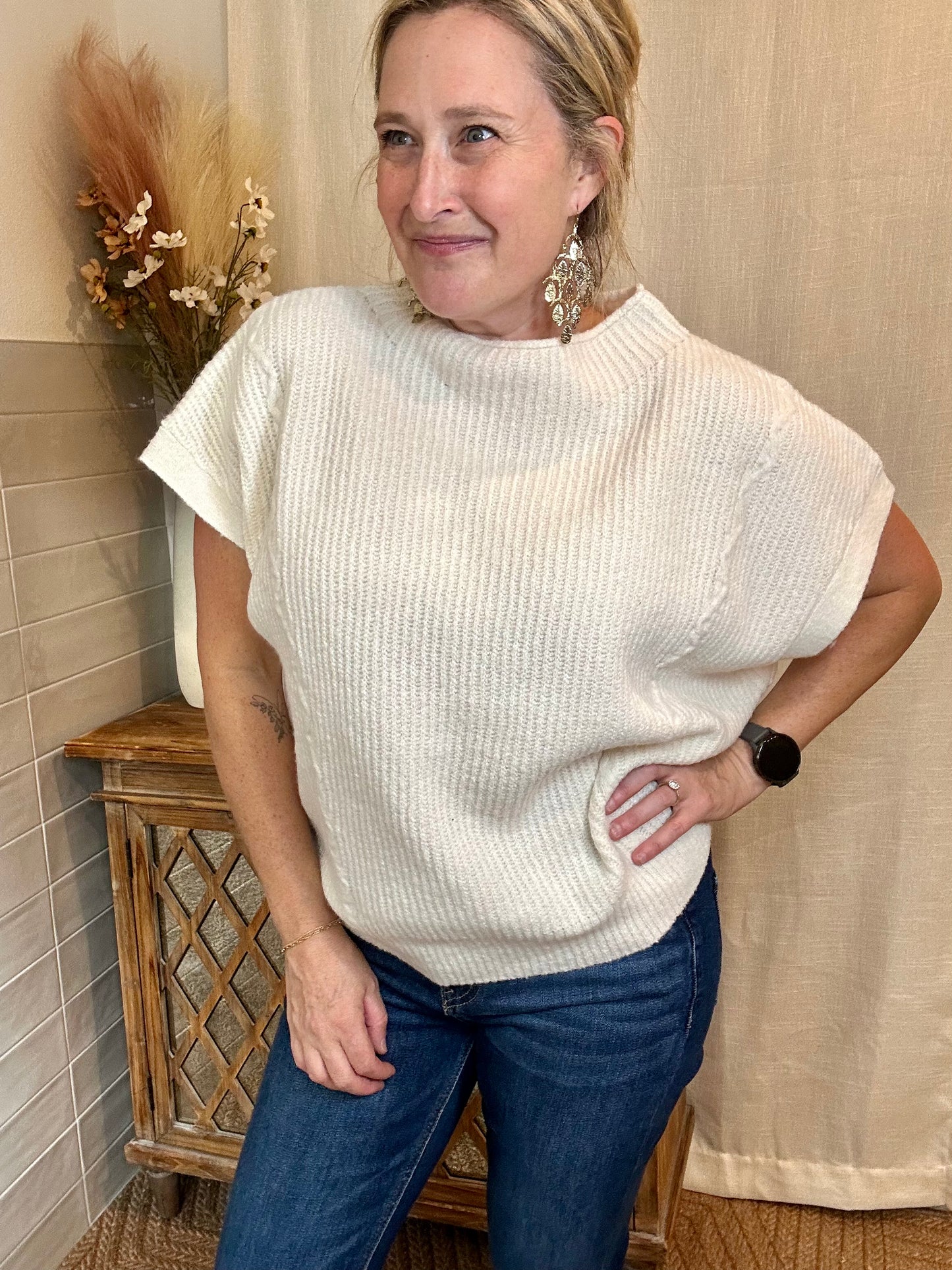 Cream Cable Sweater