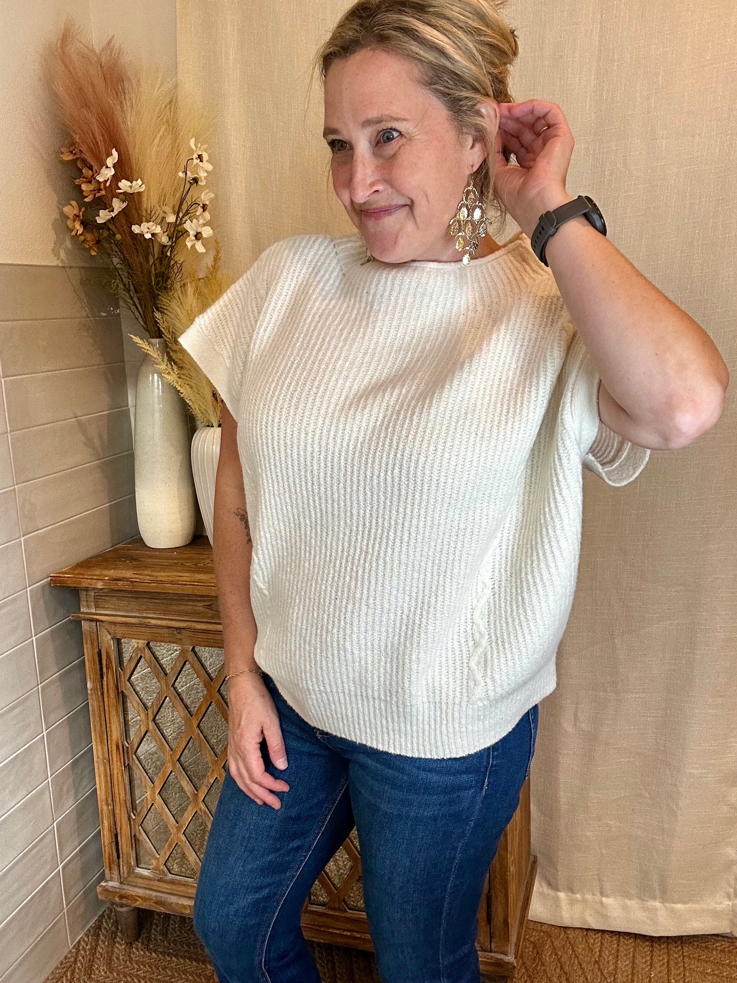 Cream Cable Sweater