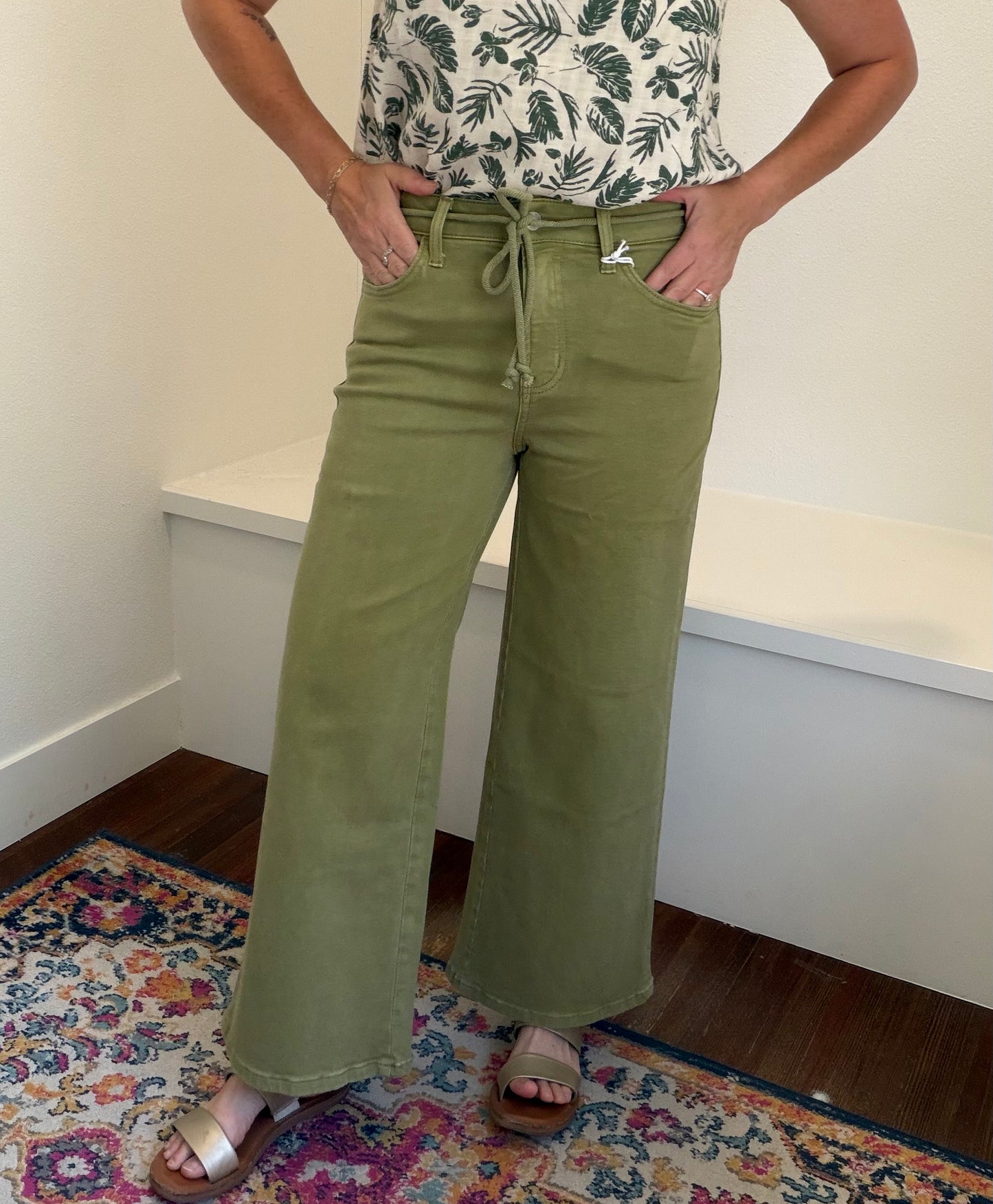 High Rise Crop Wide Jeans