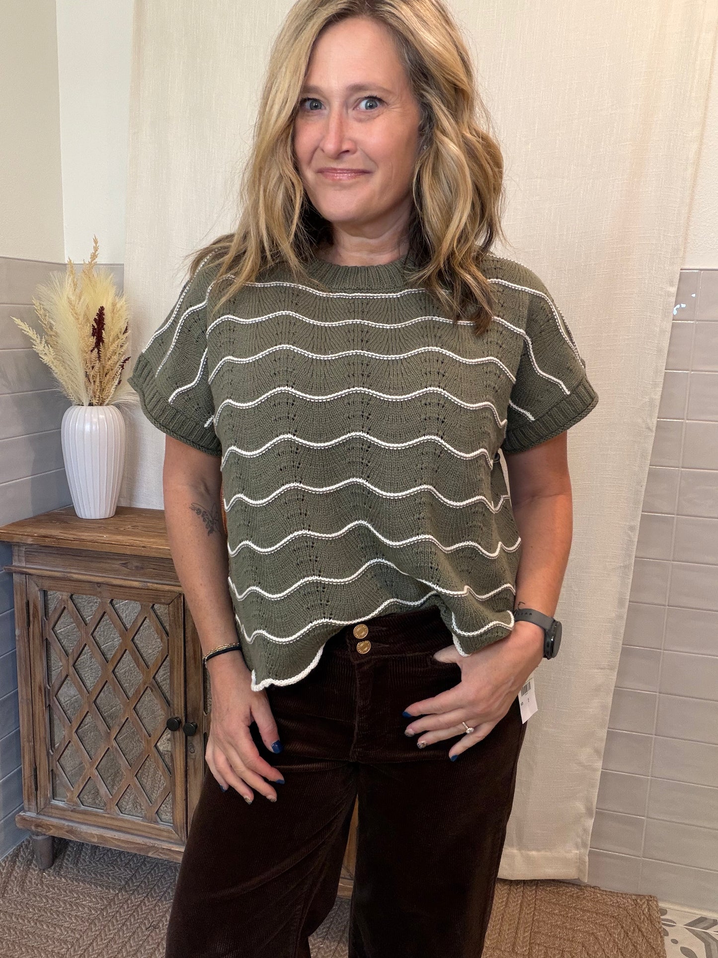 Olive Stripped Sweater