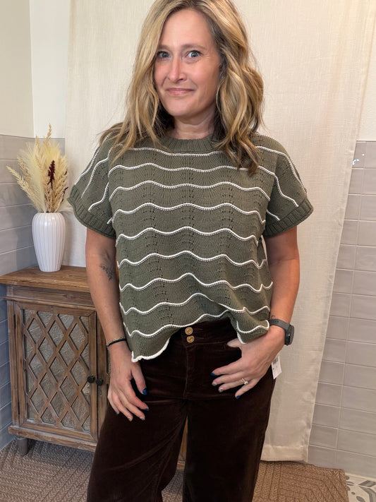 Olive Stripped Sweater