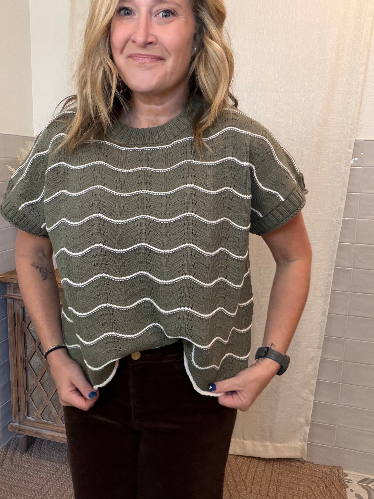 Olive Stripped Sweater