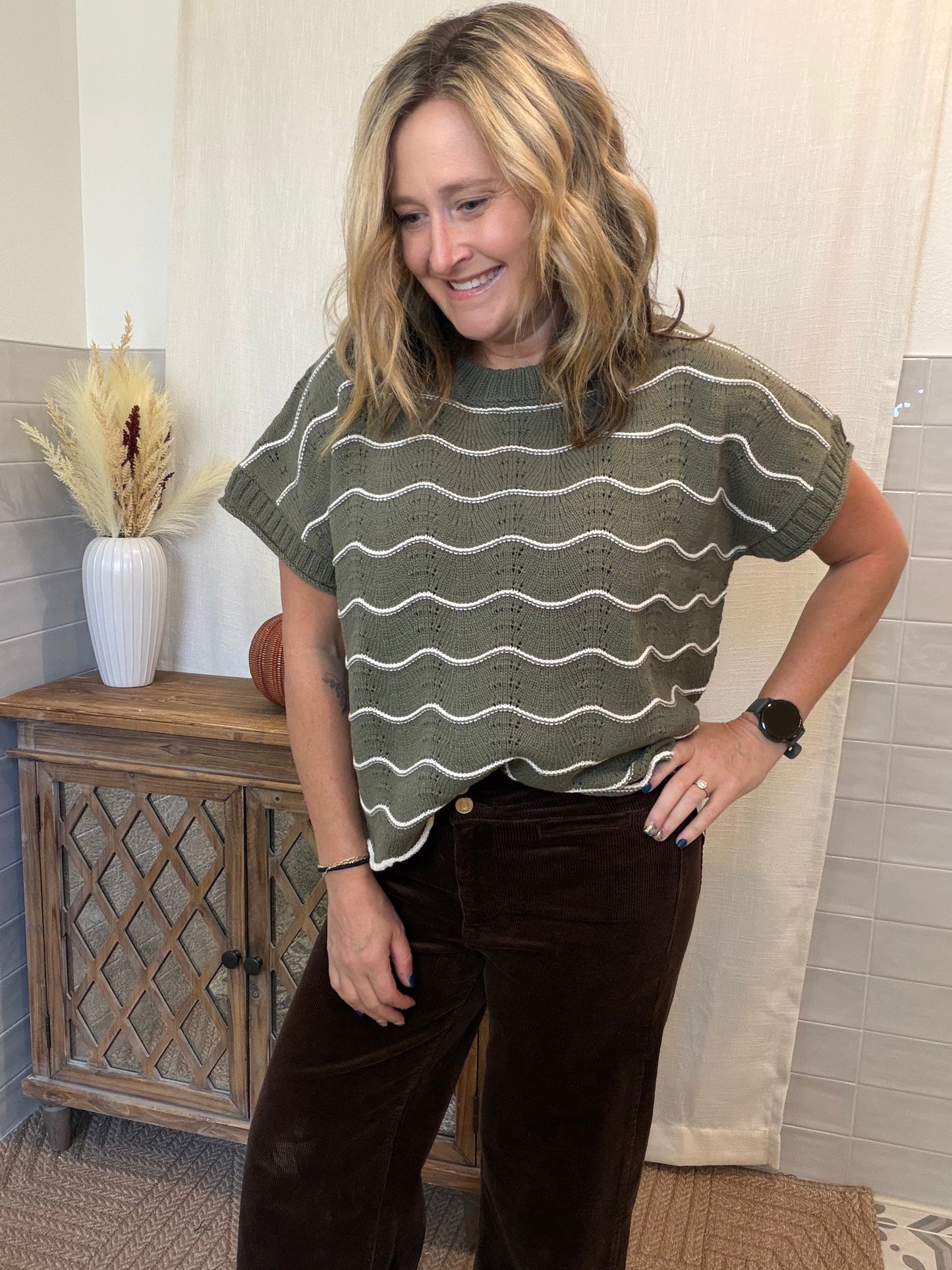 Olive Stripped Sweater
