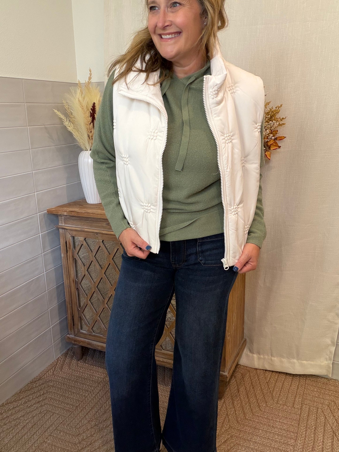 Cream Quilt Vest