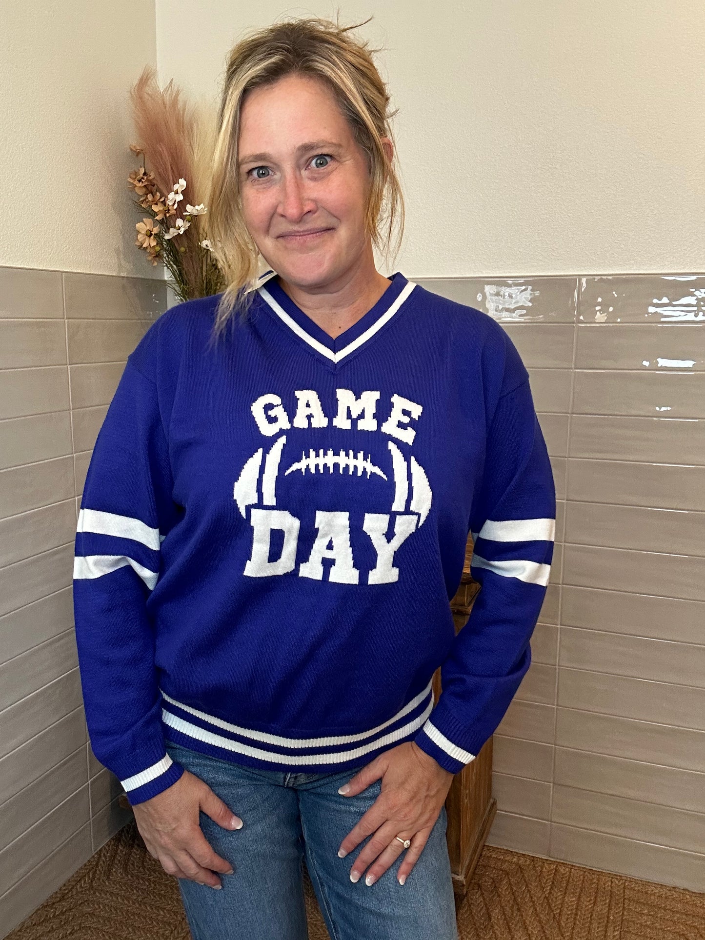 Game Day Football Sweatshirt - Royal Blue