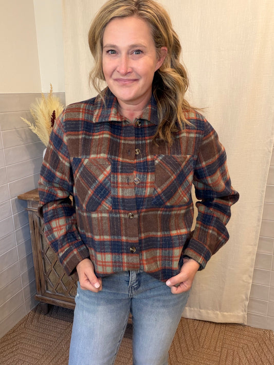 Brown Plaid Shacket