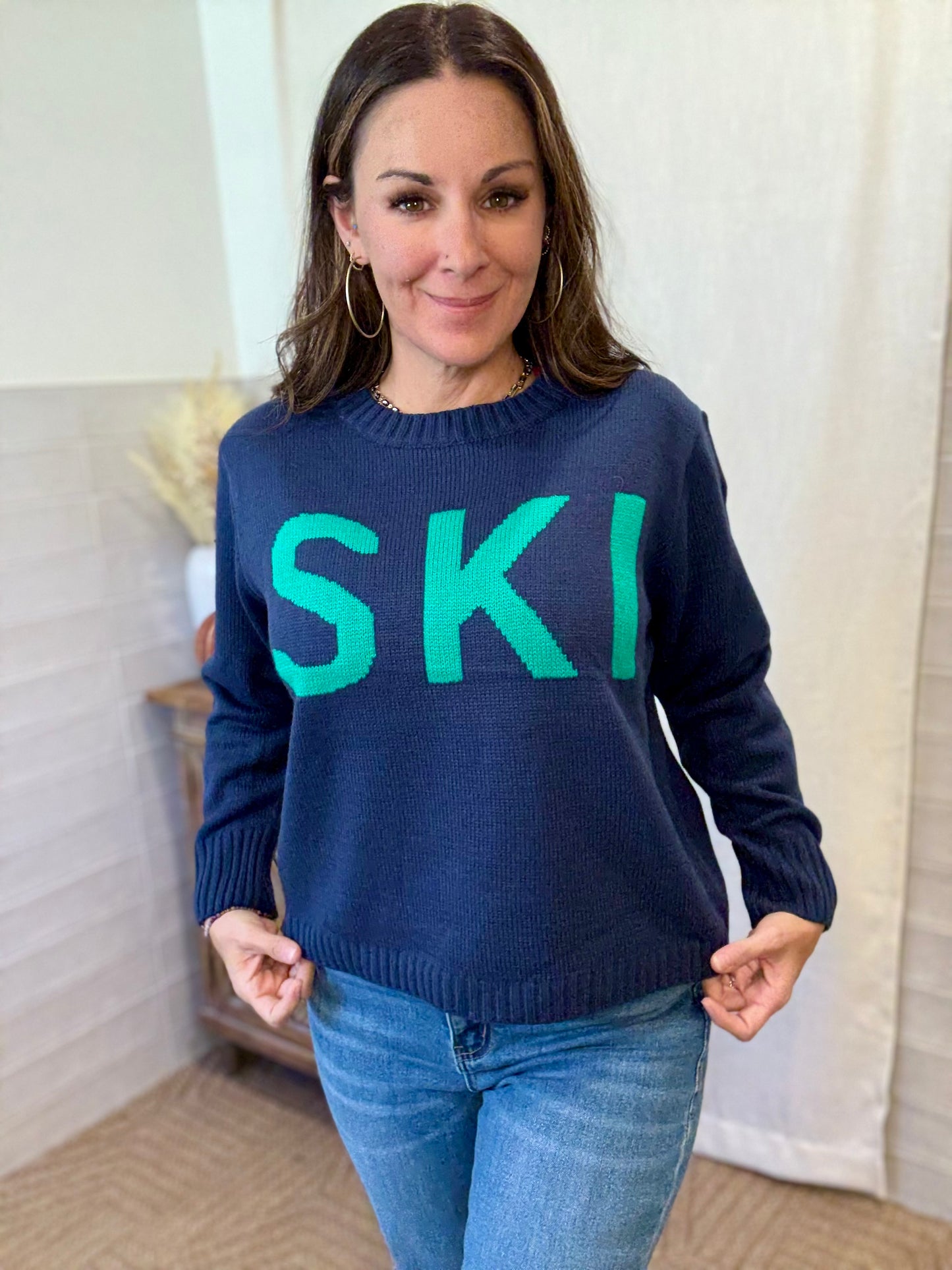 Navy Ski Sweater