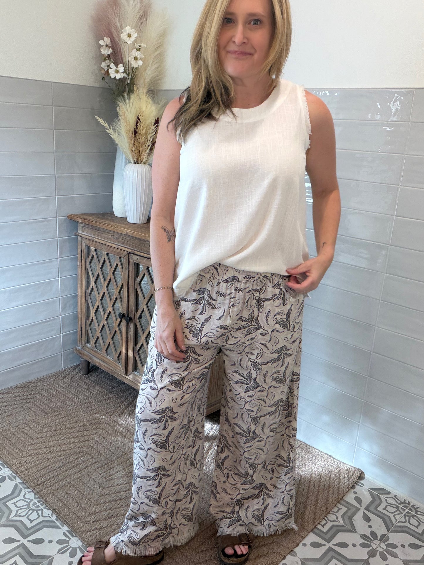 Linen Stone Boho Pants